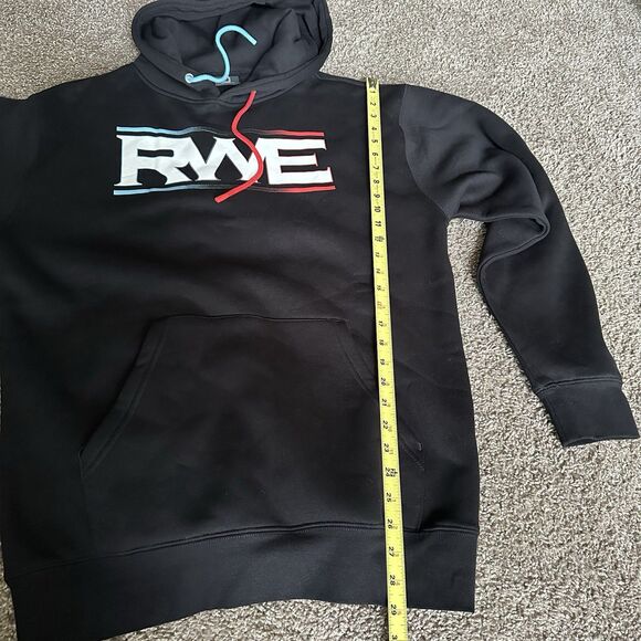 NWOT Overtime RWE On Top Black Hoodie Mens Large Cotton Graphic Sweatshirt - Picture 8 of 11